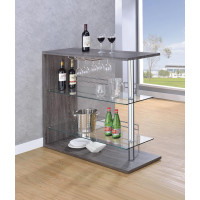 Coaster Furniture 100156 Rectangular 2-shelf Bar Unit Grey